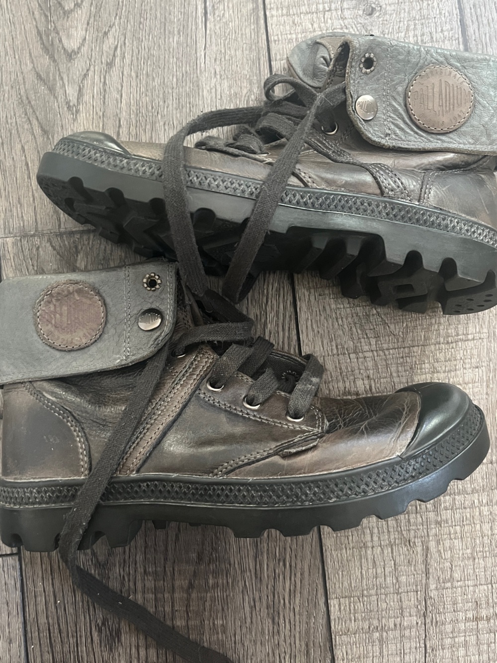 Palladium Dark Brown Leather Lug-Sole Ankle Boots
